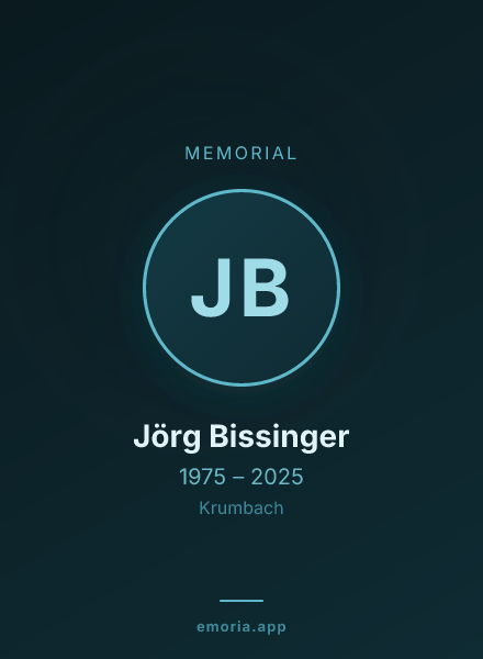 Memorial portrait of Jörg Bissinger