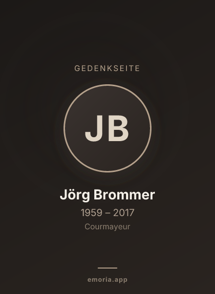 Gedenkportrait von Jörg Brommer