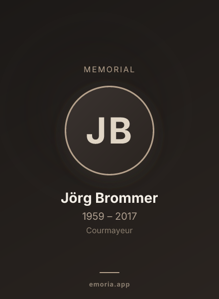 Memorial portrait of Jörg Brommer