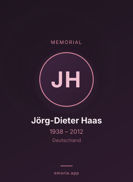 Memorial portrait of Jörg-Dieter Haas