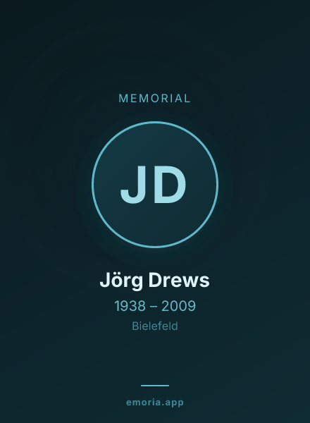 Memorial portrait of Jörg Drews
