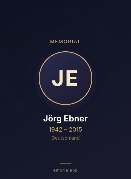 Memorial portrait of Jörg Ebner
