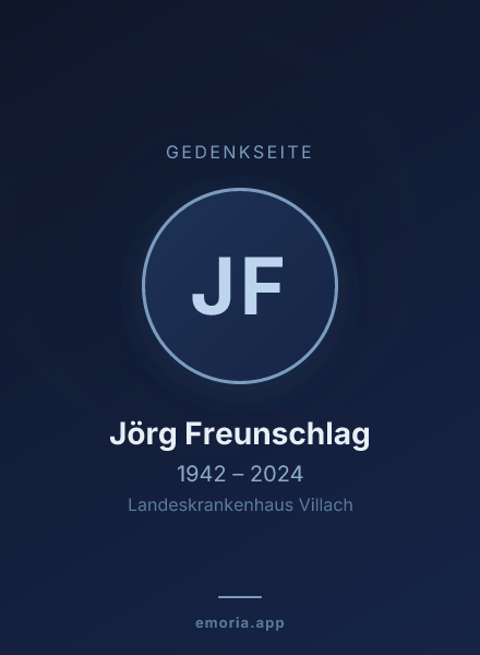 Gedenkportrait von Jörg Freunschlag