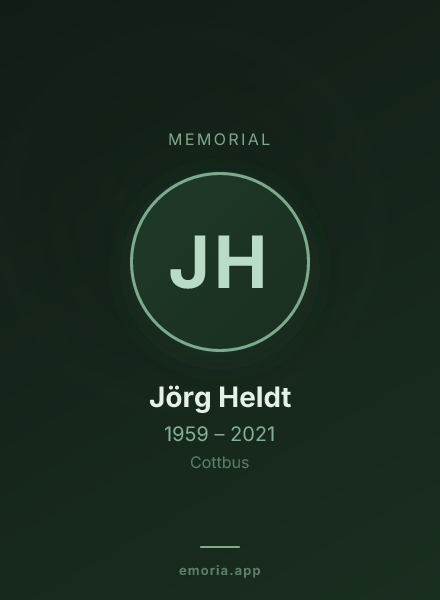 Memorial portrait of Jörg Heldt