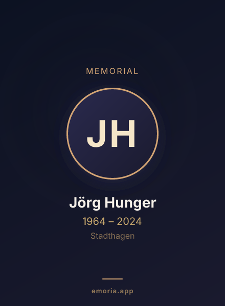 Memorial portrait of Jörg Hunger