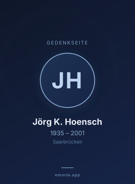 Gedenkportrait von Jörg K. Hoensch