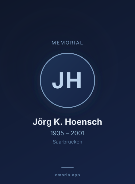 Memorial portrait of Jörg K. Hoensch