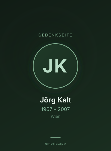 Gedenkportrait von Jörg Kalt