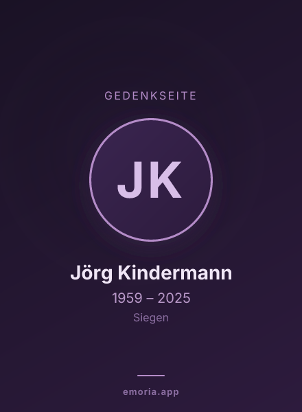 Gedenkportrait von Jörg Kindermann