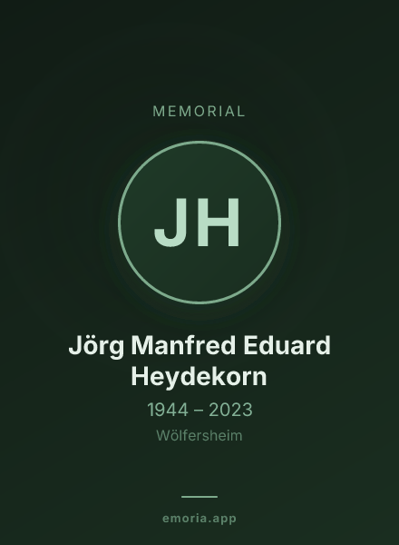 Memorial portrait of Jörg Manfred Eduard Heydekorn