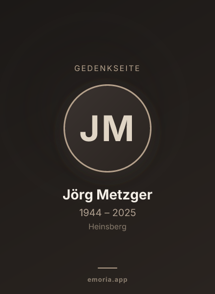 Gedenkportrait von Jörg Metzger