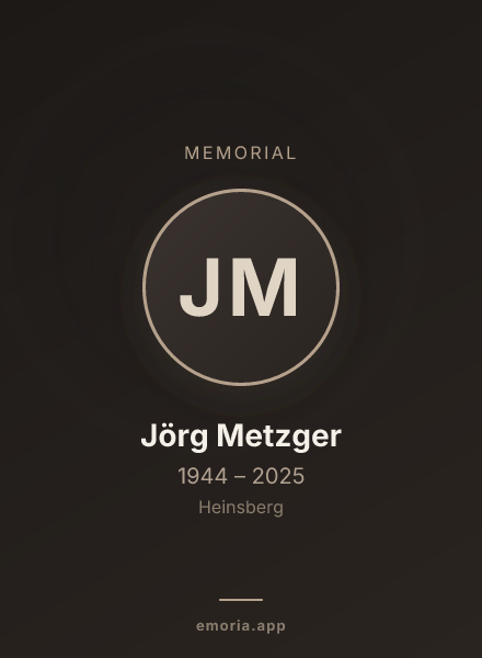 Memorial portrait of Jörg Metzger
