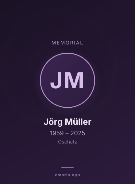 Memorial portrait of Jörg Müller