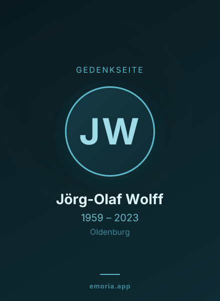 Gedenkportrait von Jörg-Olaf Wolff