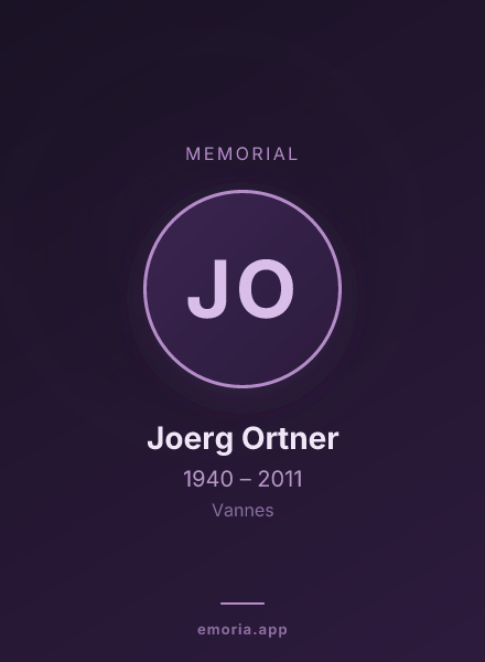 Memorial portrait of Joerg Ortner