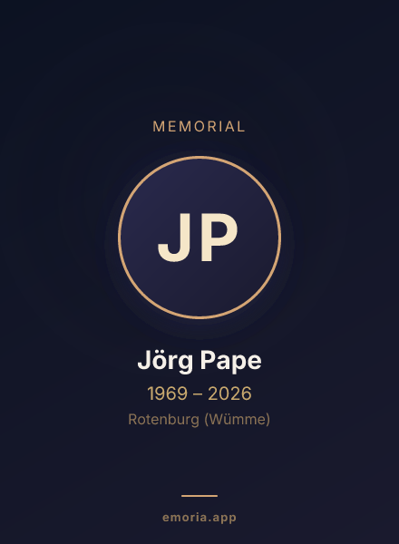 Memorial portrait of Jörg Pape
