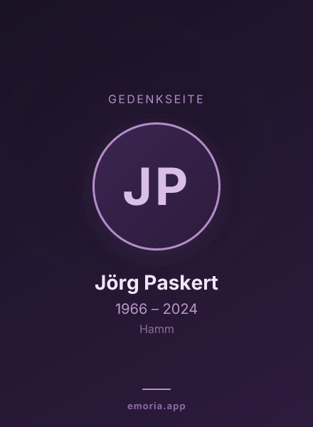 Gedenkportrait von Jörg Paskert