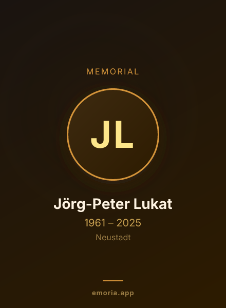 Memorial portrait of Jörg-Peter Lukat