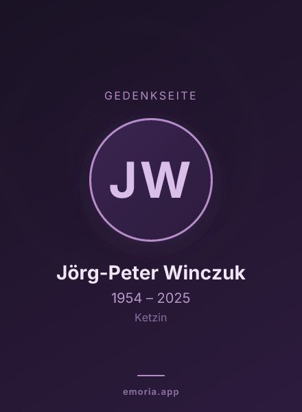 Gedenkportrait von Jörg-Peter Winczuk