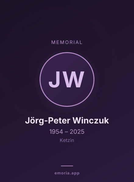 Memorial portrait of Jörg-Peter Winczuk