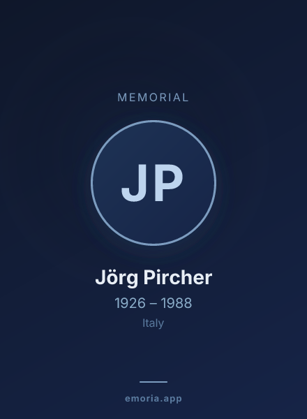 Memorial portrait of Jörg Pircher