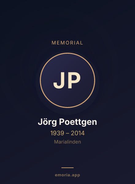 Memorial portrait of Jörg Poettgen