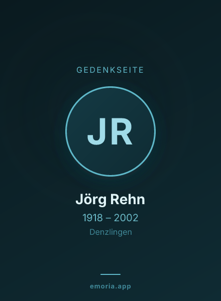 Gedenkportrait von Jörg Rehn