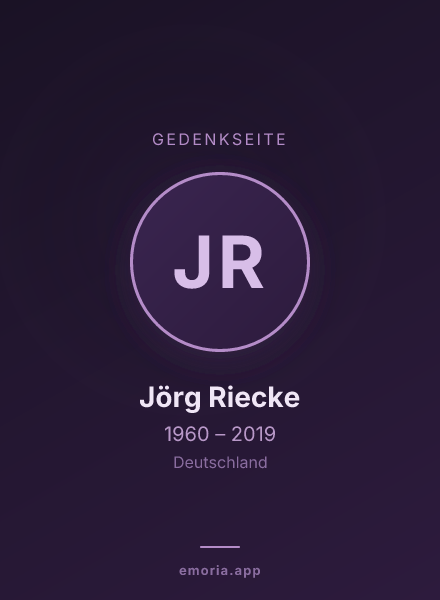 Gedenkportrait von Jörg Riecke
