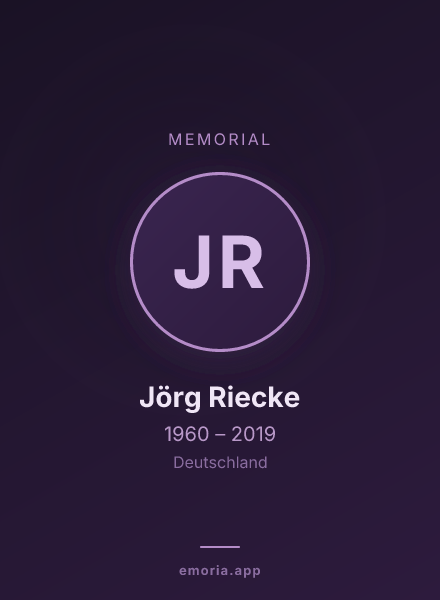 Memorial portrait of Jörg Riecke
