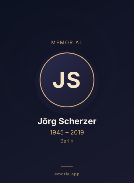 Memorial portrait of Jörg Scherzer