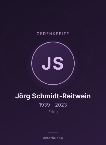 Gedenkportrait von Jörg Schmidt-Reitwein