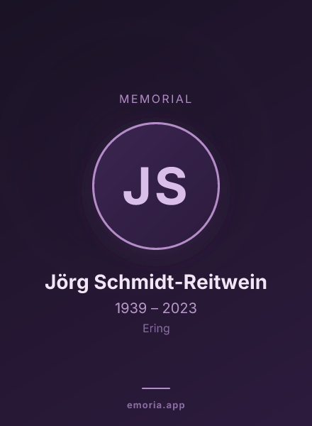 Memorial portrait of Jörg Schmidt-Reitwein