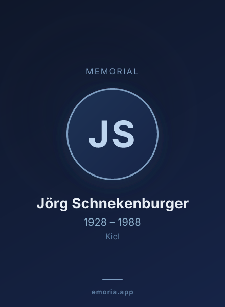 Memorial portrait of Jörg Schnekenburger
