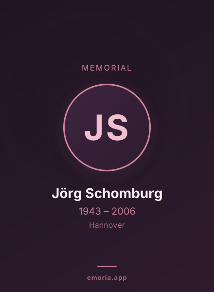 Memorial portrait of Jörg Schomburg