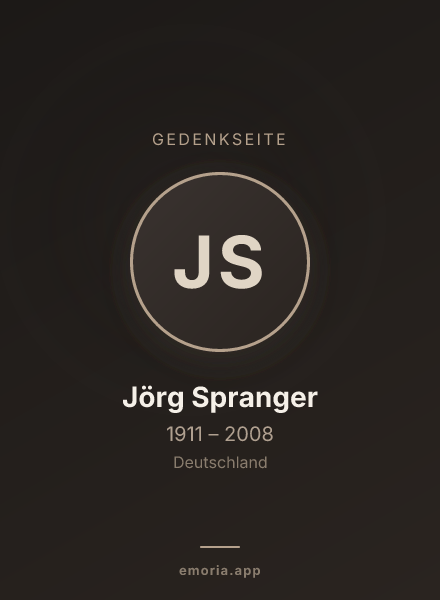 Gedenkportrait von Jörg Spranger