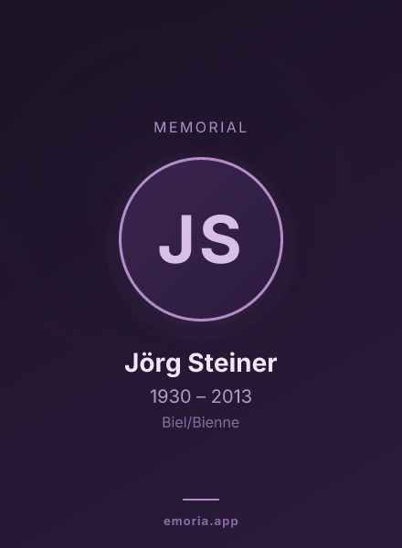 Memorial portrait of Jörg Steiner