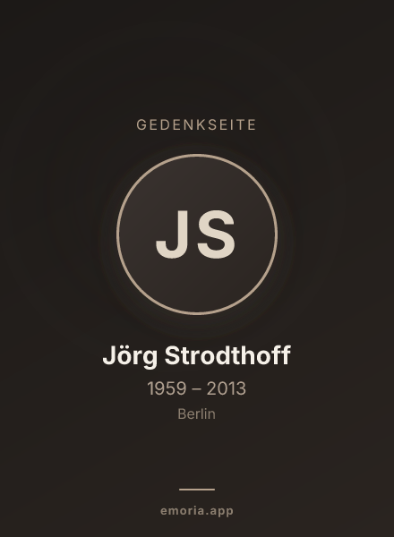 Gedenkportrait von Jörg Strodthoff