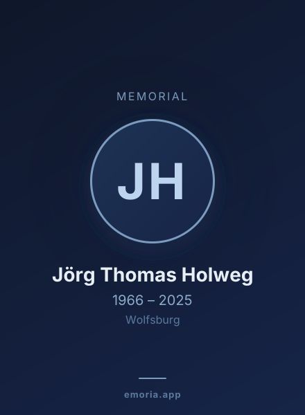 Memorial portrait of Jörg Thomas Holweg