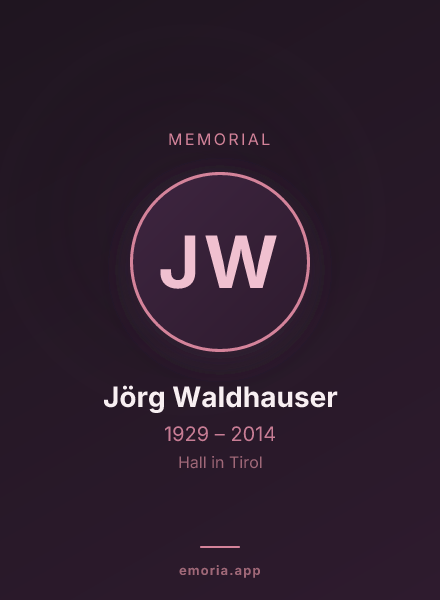 Memorial portrait of Jörg Waldhauser