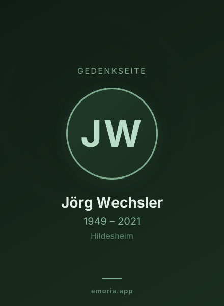 Gedenkportrait von Jörg Wechsler