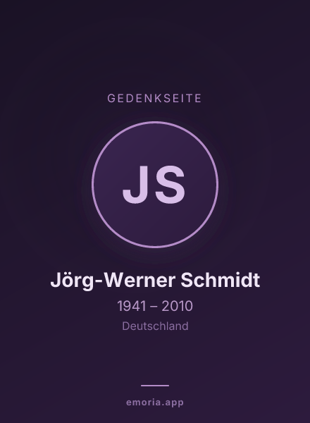 Gedenkportrait von Jörg-Werner Schmidt