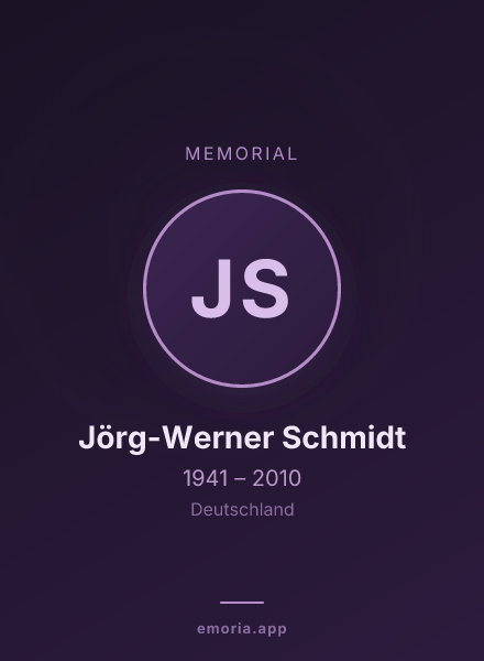 Memorial portrait of Jörg-Werner Schmidt