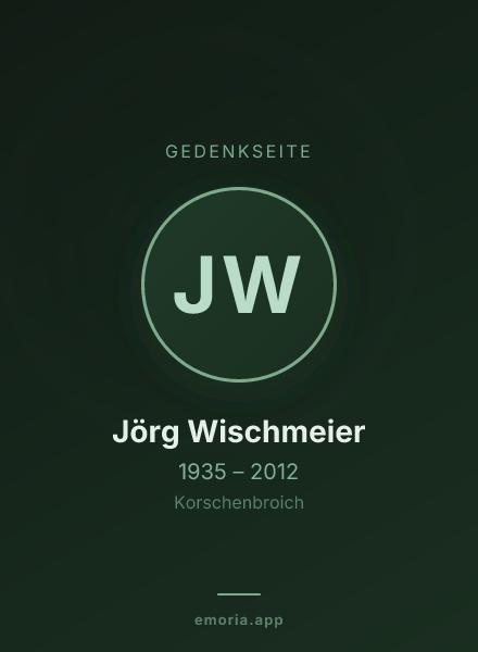 Gedenkportrait von Jörg Wischmeier