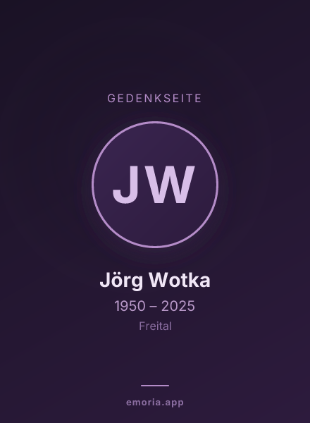 Gedenkportrait von Jörg Wotka