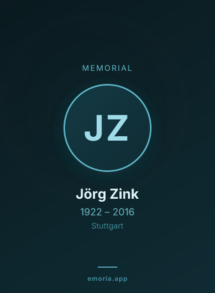 Memorial portrait of Jörg Zink