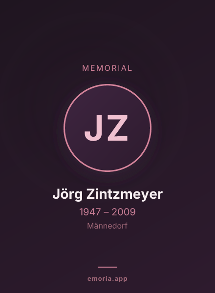 Memorial portrait of Jörg Zintzmeyer