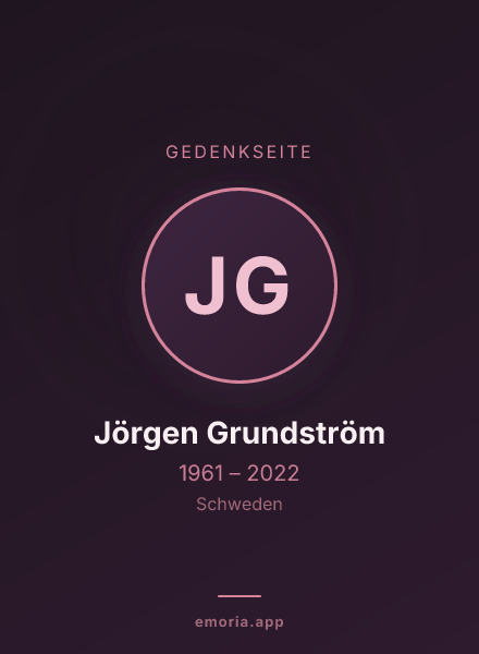Gedenkportrait von Jörgen Grundström
