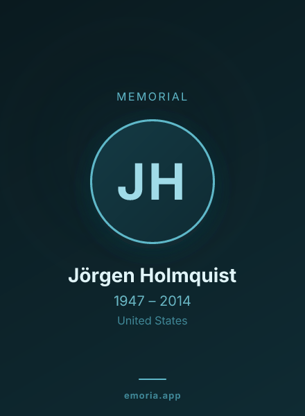 Memorial portrait of Jörgen Holmquist