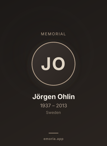 Memorial portrait of Jörgen Ohlin