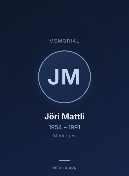 Memorial portrait of Jöri Mattli